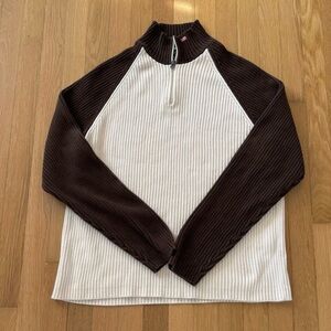 Vintage Polo Jeans Ralph Lauren Sweater Chunky Knit Brown Cream Y2K/90s XXL